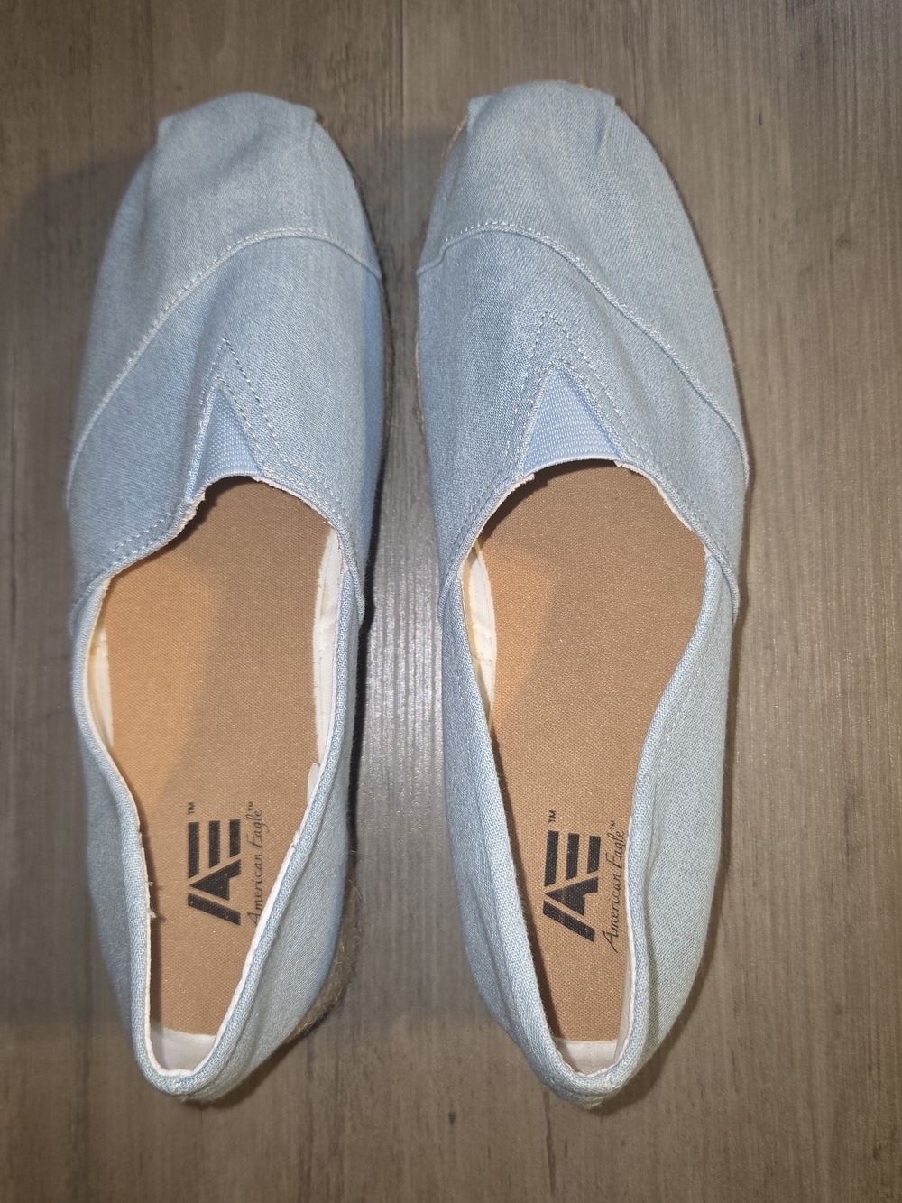 American Eagle Outfitters Light Blue Canvas Wedge Slip-Ons